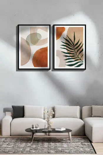 Pikturë dekorative me kornizë (2 copë), Wallity, Ersy2Lımodel21-Sıyah