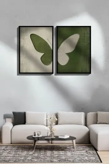 Pikturë dekorative me kornizë (2 copë), Wallity, Ersy2Lımodel20-Sıyah