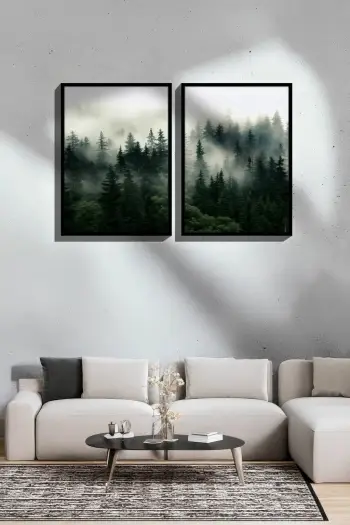 Pikturë dekorative me kornizë (2 copë), Wallity, Ersy2Lımodel19-Sıyah