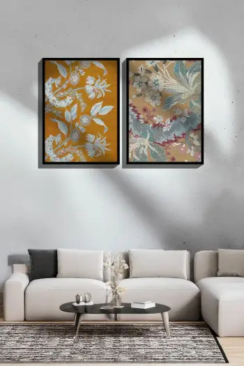 Pikturë dekorative me kornizë (2 copë), Wallity, Ersy2Lımodel36-Sıyah