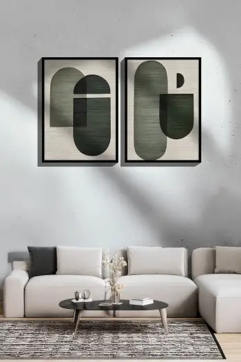 Pikturë dekorative me kornizë (2 copë), Wallity, Ersy2Lımodel41-Sıyah