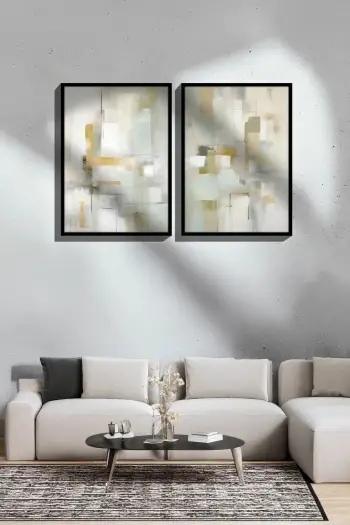 Pikturë dekorative me kornizë (2 copë), Wallity, Ersy2Lımodel34-Sıyah