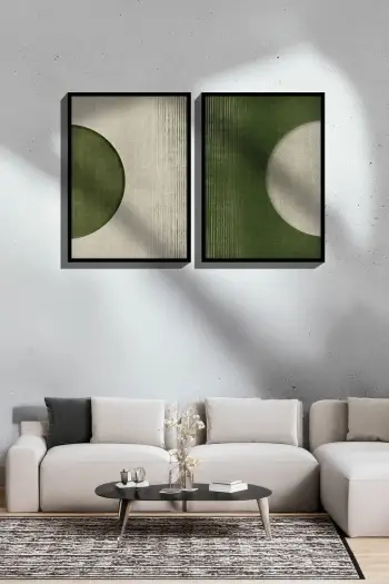 Pikturë dekorative me kornizë (2 copë), Wallity, Ersy2Lımodel44-Sıyah