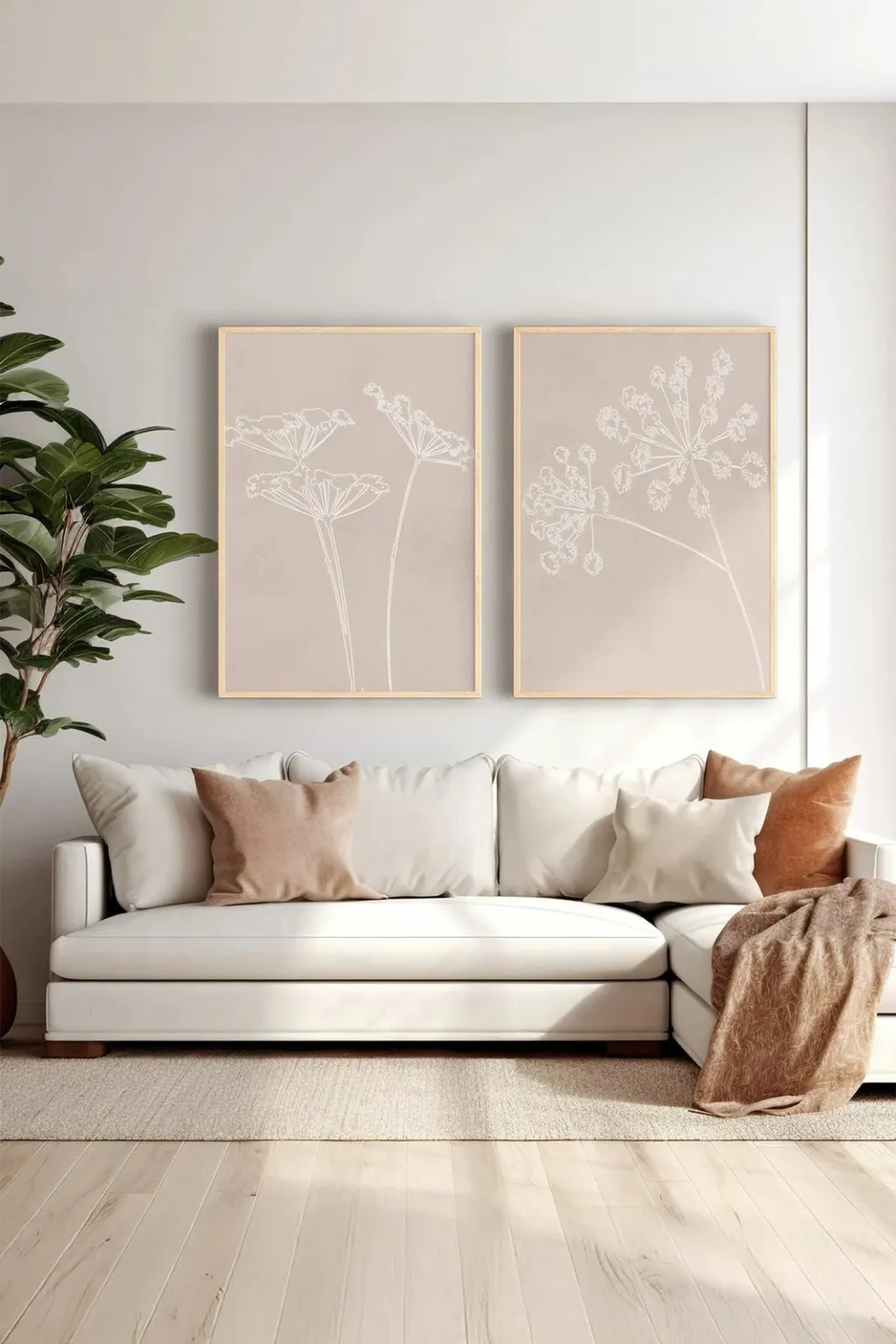 Set pikturash dekorative me kornizë, 2 copë, Wallity, Ersy2Lımodel45-Ahsap - 1