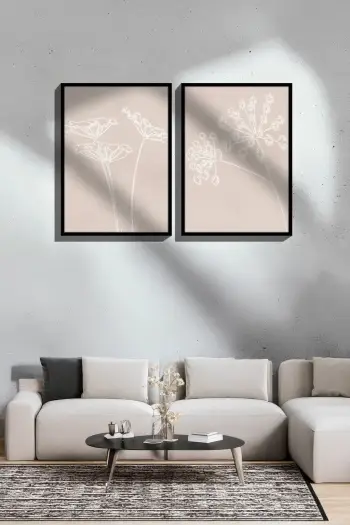Piktura dekorative me kornizë, 2 copë, Wallity, Ersy2Lımodel45-Sıyah