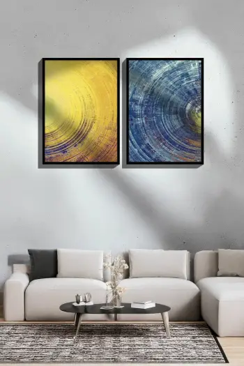 Set pikturash dekorative me kornizë, 2 copë, Wallity, Ersy2Lımodel9-Sıyah
