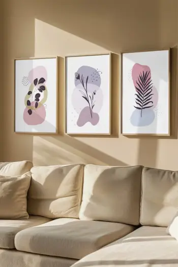 Set pikturash dekorative me kornizë, 3 pjesë, Wallity, 3Dartsohoset103