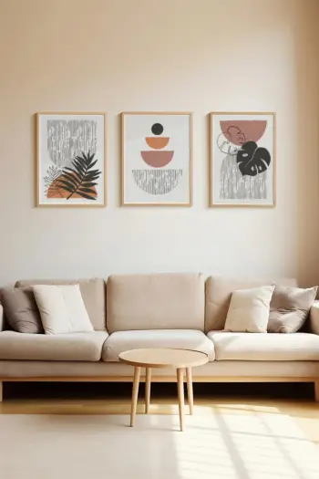Set pikturash dekorative me kornizë, 3 pjesë, Wallity, 3Dartsohoset114
