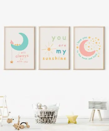 Set pikturash dekorative me kornizë, 3 pjesë, Wallity, 3Dartsohoset29