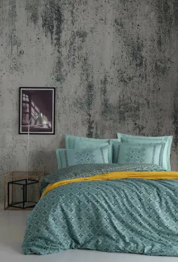 Set mbulesë për jorgan dopio, L'Essentiel Linge de Maison, minimal, ngjyrë kafe dhe kafe e errët