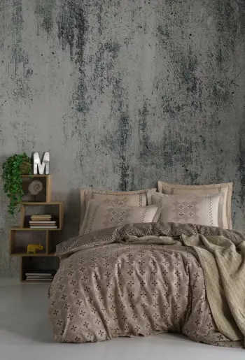 Set mbulesë për jorgan Super King, Ranforce, L'Essentiel Linge de Maison, Minimal, blu, verdhë, e zezë