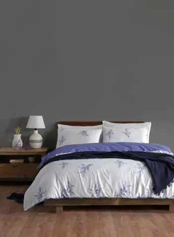 Set mbulesë për jorgan Super King Ranforce, L'Essentiel Linge de Maison, Meltem, bardhë e kaltër