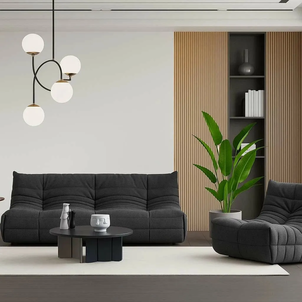 Karrige Wing, Atelier del Sofa, Bocek, ngjyrë gri e errët - 1