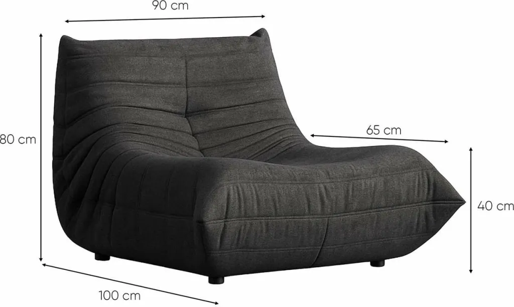 Karrige Wing, Atelier del Sofa, Bocek, ngjyrë gri e errët - 4