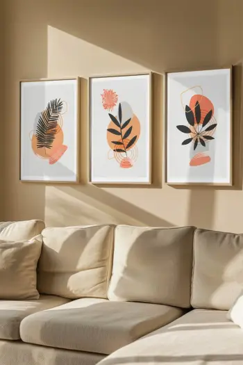 Set pikturash dekorative me kornizë, 3 copë, Wallity, 3Dartsohoset115