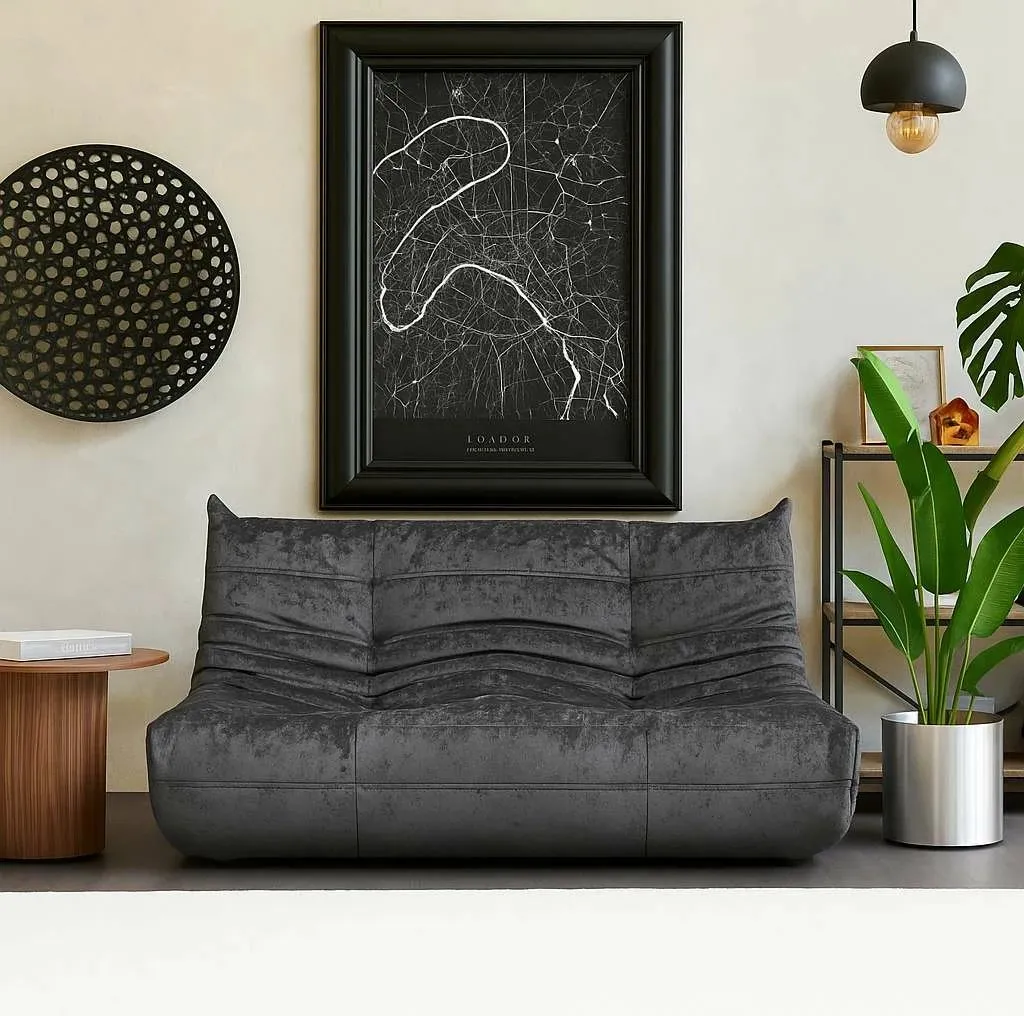 Divan dy ulëshe, ngjyrë gri e errët, Atelier del Sofa, Bocek - 1