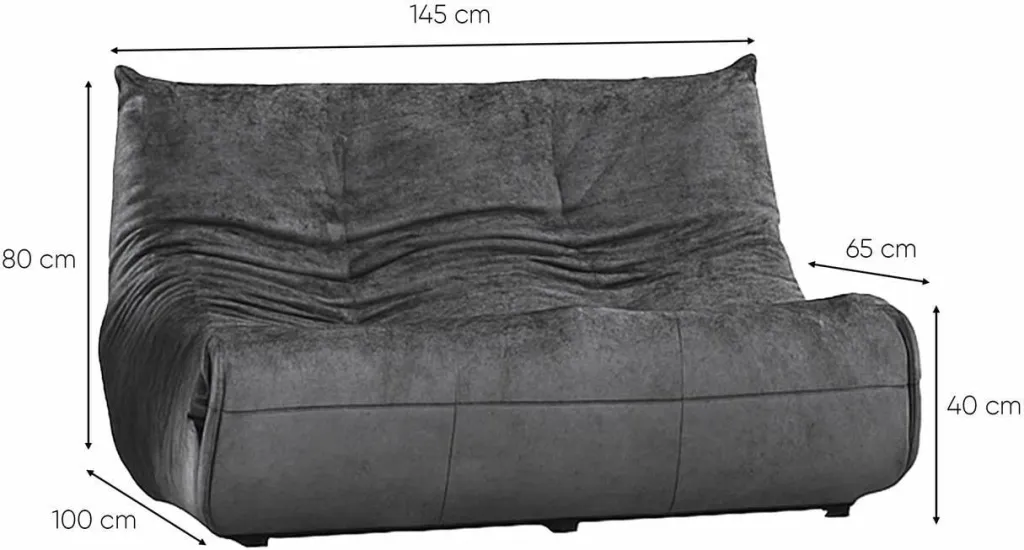 Divan dy ulëshe, ngjyrë gri e errët, Atelier del Sofa, Bocek - 7