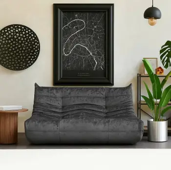 Divan dy ulëshe, ngjyrë gri e errët, Atelier del Sofa, Bocek