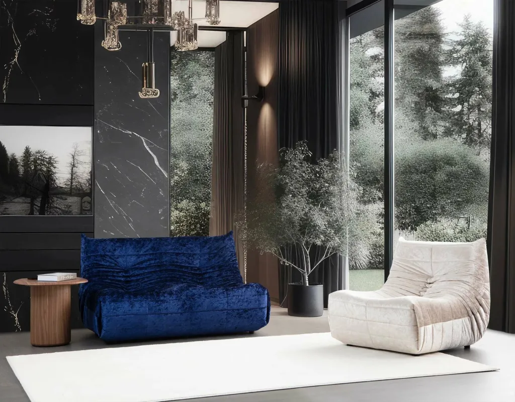 Divan dy-vendësh, ngjyrë e kaltër, Atelier del Sofa, Bocek - 3
