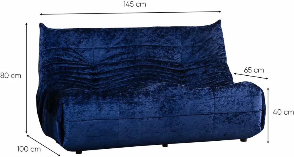 Divan dy-vendësh, ngjyrë e kaltër, Atelier del Sofa, Bocek - 7