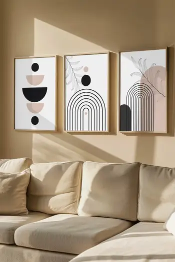 Pikturë dekorative me kornizë (3 copë), Wallity, Artvmodel12-Ahsap