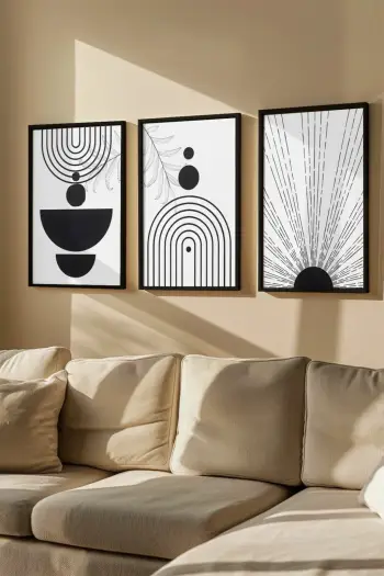 Pikturë dekorative me kornizë (3 copë), Wallity, Artvmodel15-Sıyah
