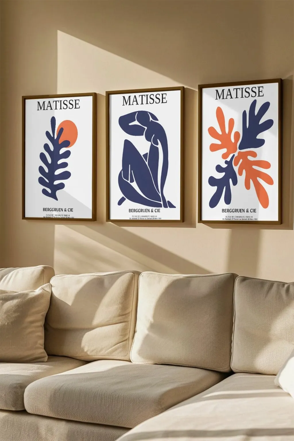 Pikturë dekorative me kornizë (3 copë), Wallity, Artvmodel17-Kahve - 1