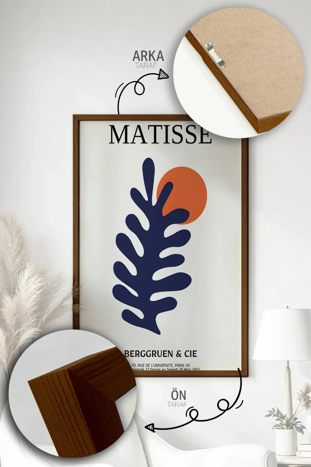 Pikturë dekorative me kornizë (3 copë), Wallity, Artvmodel17-Kahve - 2