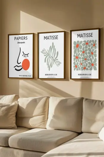 Set pikturash dekorative me kornizë (3 copë), Wallity, Artvmodel18-Kahve
