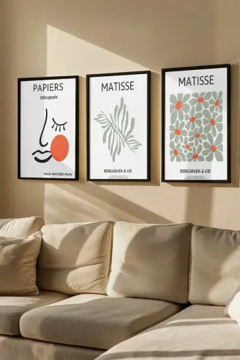 Pikturë dekorative me kornizë (3 copë), Wallity, Artvmodel18-Siyah