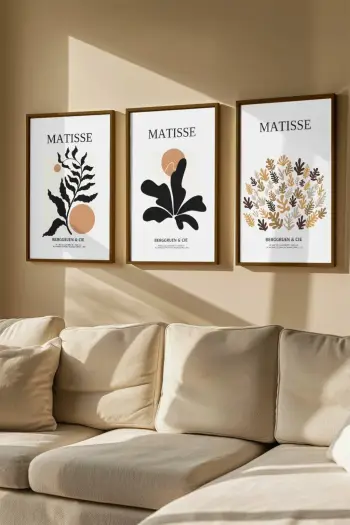 Pikturë dekorative me kornizë (3 copë), Wallity, Artvmodel25-Kahve