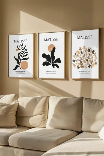 Pikturë dekorative me kornizë (3 copë), Wallity, Artvmodel25-Ahsap