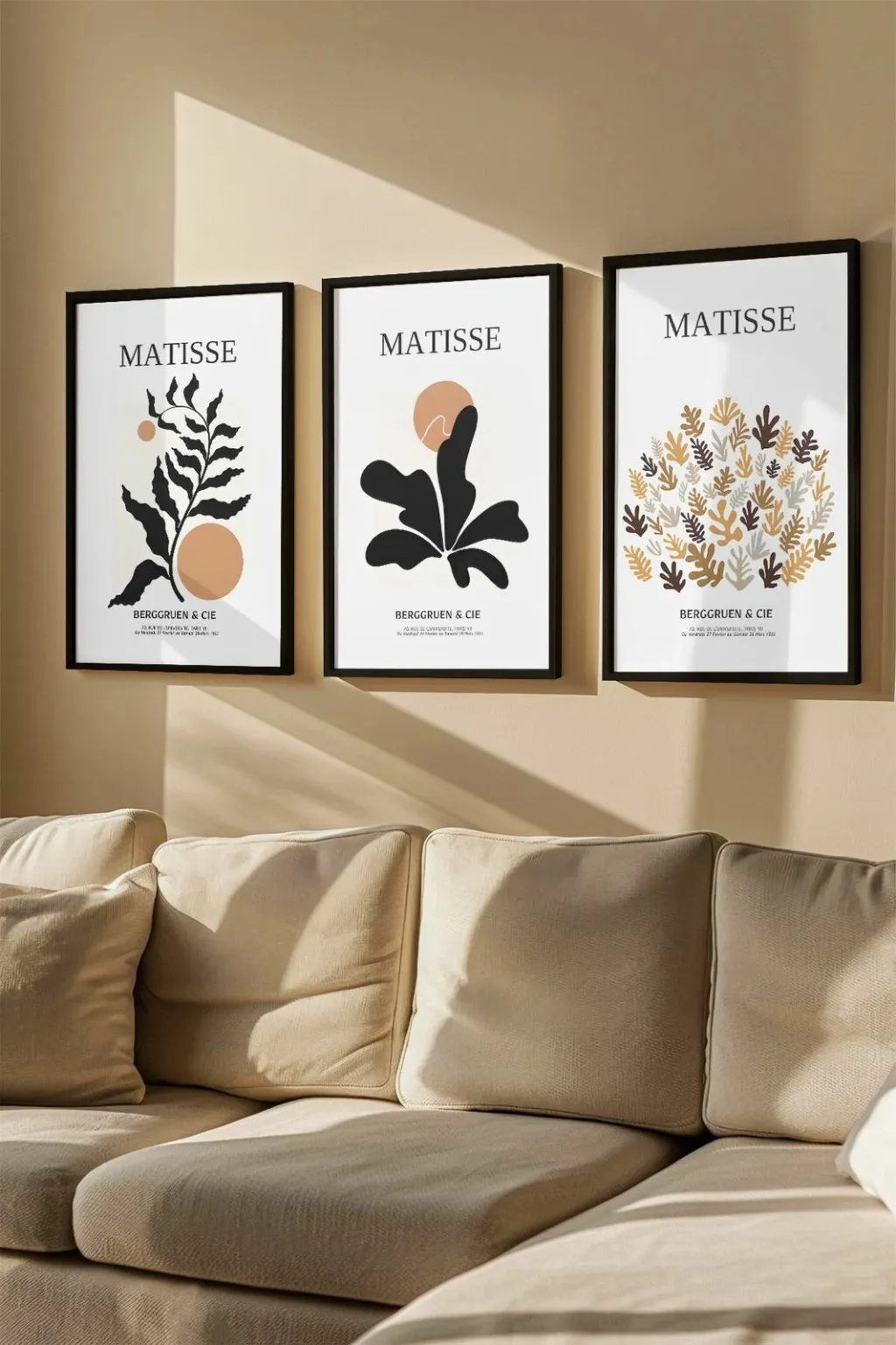 Set pikturash dekorative me kornizë, 3 copë, Wallity, Artvmodel25-Sıyah - 1