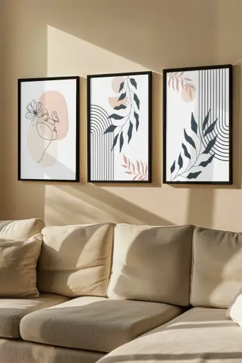 Set pikturash dekorative me kornizë (3 copë), Wallity, Artvmodel22-Sıyah