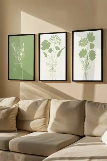 Pikturë dekorative me kornizë (3 copë), Wallity, Artvmodel29-Sıyah