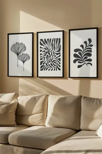 Set pikturash dekorative me kornizë, 3 copë, Wallity, Artvmodel31-Sıyah