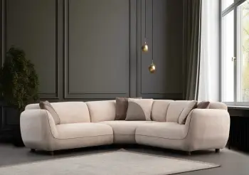Këndare Pavia, kënd 3 pjesësh, ngjyrë krem, Atelier del Sofa