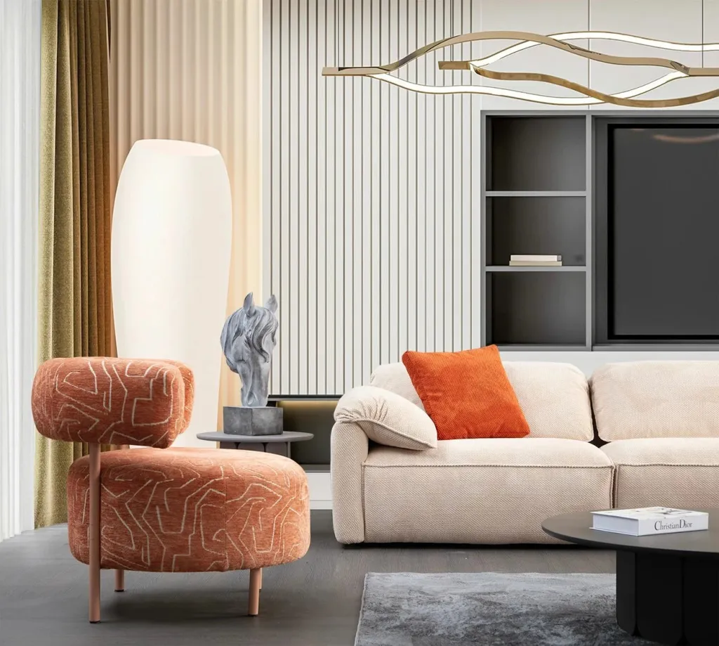 Këndare Flamingo, krem, Atelier del Sofa, 335x170x105x80cm - 2