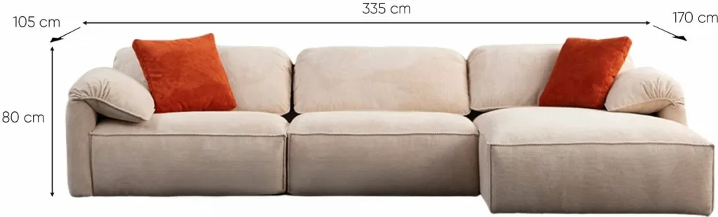Këndare Flamingo, krem, Atelier del Sofa, 335x170x105x80cm - 7