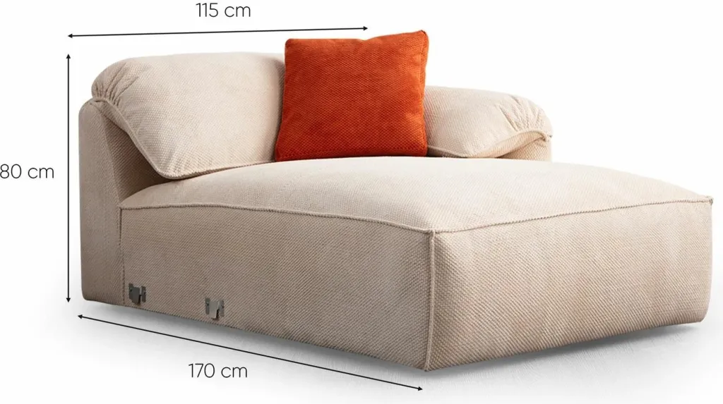 Këndare Flamingo, krem, Atelier del Sofa, 335x170x105x80cm - 8