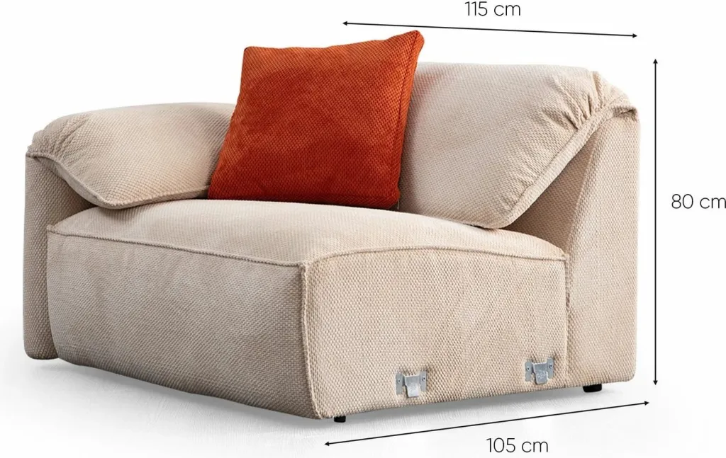 Këndare Flamingo, krem, Atelier del Sofa, 335x170x105x80cm - 9