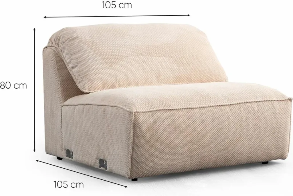 Këndare Flamingo, krem, Atelier del Sofa, 335x170x105x80cm - 10