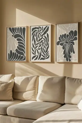 Set pikturash dekorative me kornizë (3 copë), Wallity, Artvmodel32-Ahsap