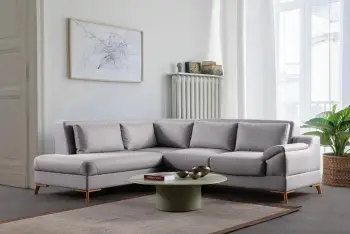 Kënd-sofë krevate Atelier del Sofa, ngjyrë gri, Aqua (Chl majtas + 2R)