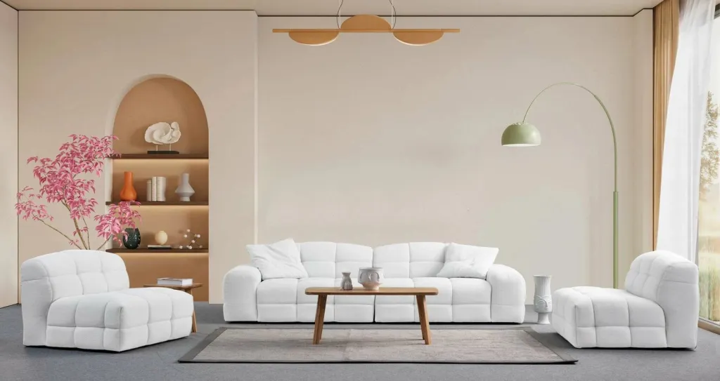 Divan treshe Pescara Lounge, ngjyrë e bardhë, Atelier del Sofa - 2