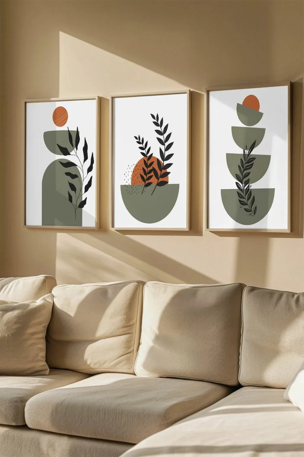 Pikturë dekorative me kornizë (3 copë), Wallity, Artvmodel6-Ahsap - 1