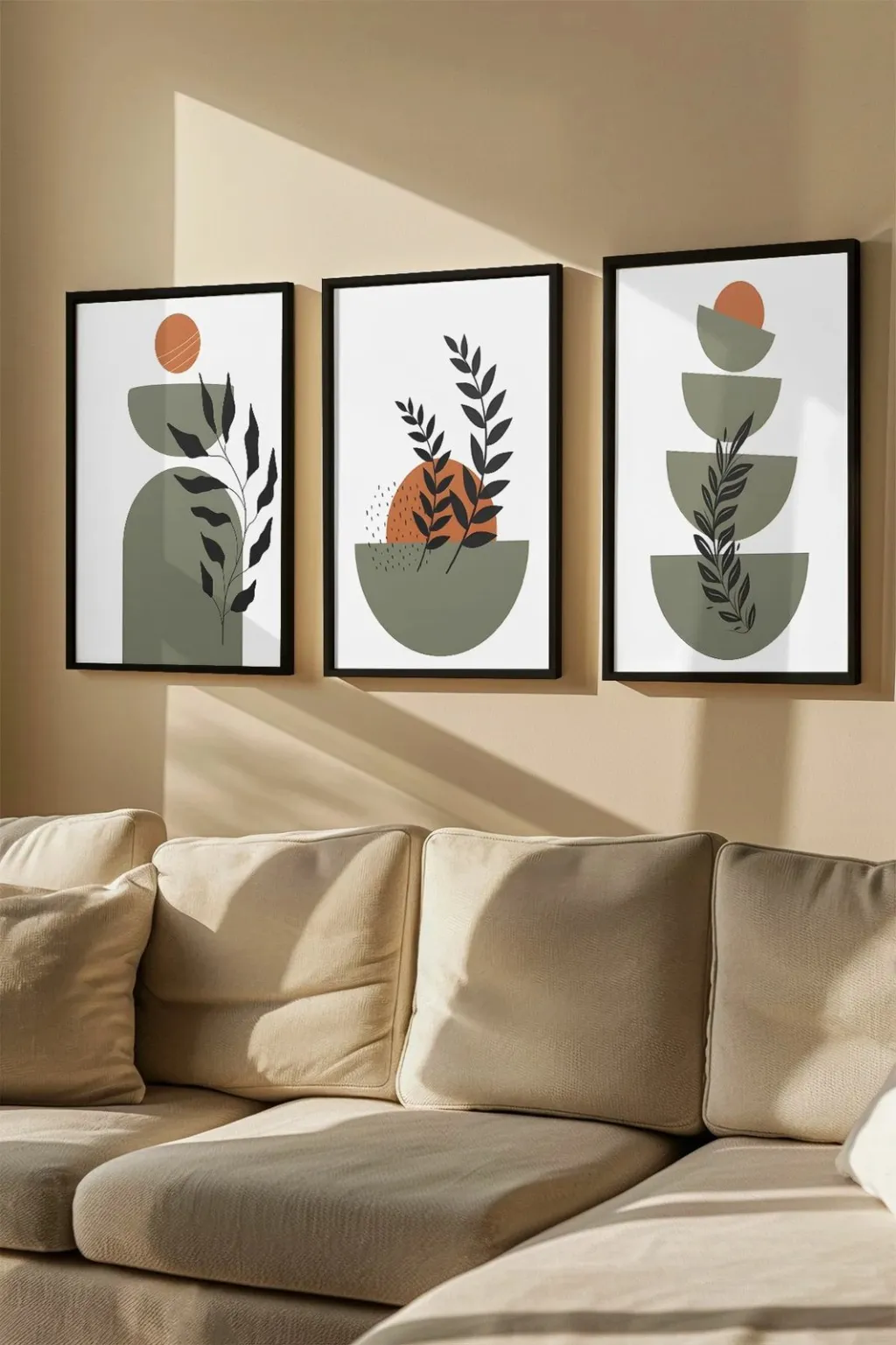 Set pikturash dekorative me kornizë, 3 copë, Wallity, Artvmodel6-Sıyah - 1