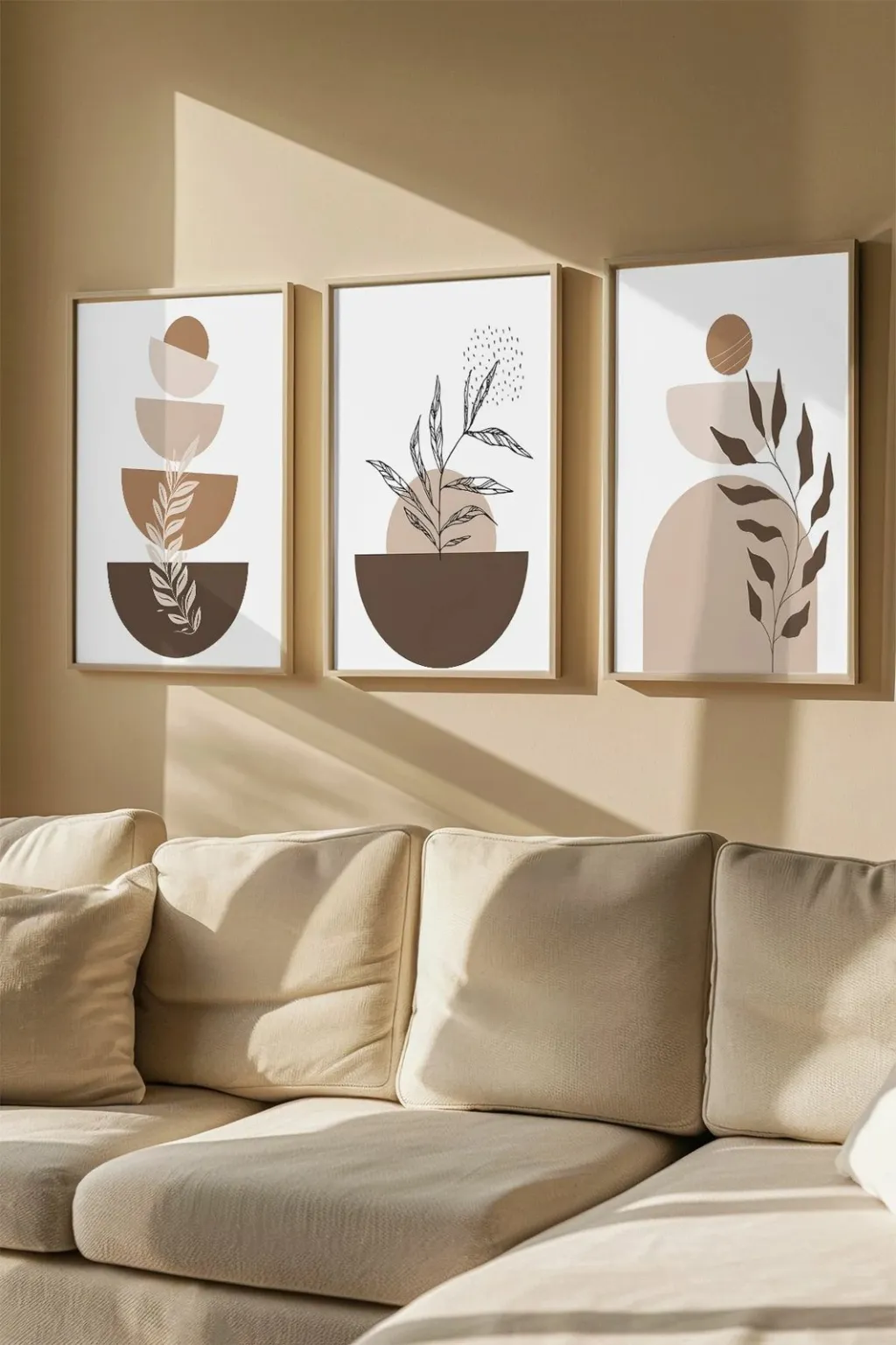 Pikturë dekorative me kornizë (3 copë), Wallity, Artvmodel4-Ahsap - 1