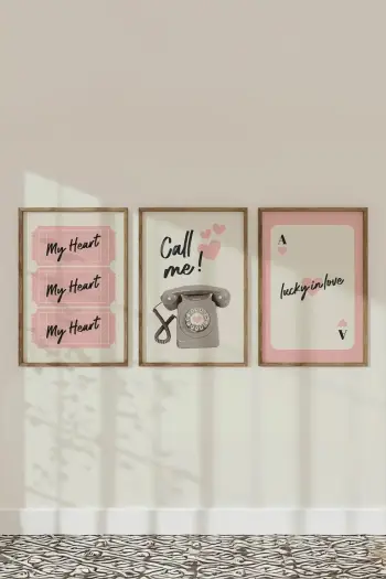 Set pikturash dekorative me kornizë, 3 copë, Wallity, Ersy3Ham14