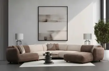 Këndollëse këndi Pavia, krem dhe kafe, 335x335cm, 5 pjesë